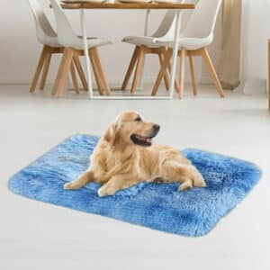 Brother Teddy Dog Blankets for Small Dogs Solid Color Pet Beds Washable-Rectangle Pet Autumn Winter Warming Beds Soft Fluffy Warm and Cozy 14.1 X19.6 Dark Blue