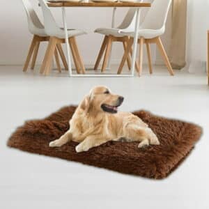 Brother Teddy Dog Blankets for Small Dogs Solid Color Pet Beds Washable-Rectangle Pet Autumn Winter Warming Beds Soft Fluffy Warm and Cozy 14.1 X19.6 Coffee