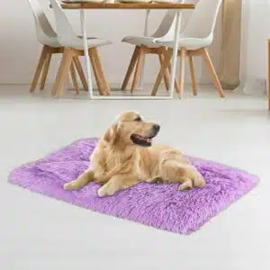 Brother Teddy Dog Blankets for Small Dogs Solid Color Pet Beds Washable-Rectangle Pet Autumn Winter Warming Beds Soft Fluffy Warm and Cozy 14.1 X19.6 Purple