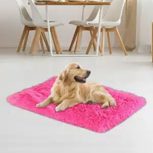 Brother Teddy Dog Blankets for Small Dogs Solid Color Pet Beds Washable-Rectangle Pet Autumn Winter Warming Beds Soft Fluffy Warm and Cozy 14.1 X19.6 Hot Pink