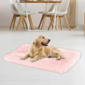 Brother Teddy Dog Blankets for Small Dogs Solid Color Pet Beds Washable-Rectangle Pet Autumn Winter Warming Beds Soft Fluffy Warm and Cozy 14.1 X19.6 Pink