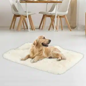 Brother Teddy Dog Blankets for Small Dogs Solid Color Pet Beds Washable-Rectangle Pet Autumn Winter Warming Beds Soft Fluffy Warm and Cozy 14.1 X19.7 White