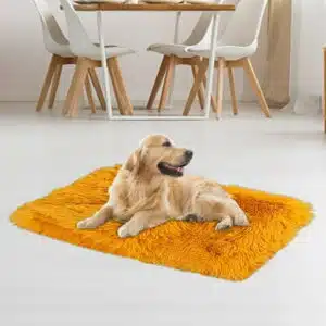 Brother Teddy Dog Blankets for Small Dogs Solid Color Pet Beds Washable-Rectangle Pet Autumn Winter Warming Beds Soft Fluffy Warm and Cozy 14.1 X19.9 Yellow