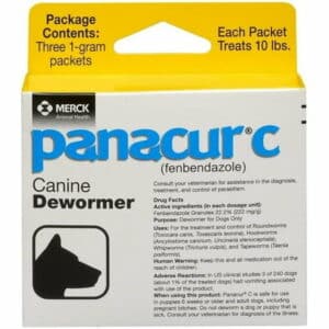 C Canine Dewormer Dogs 1 (3 Packets) Gram Each Packet Treats 10 lbs (4 Pack)