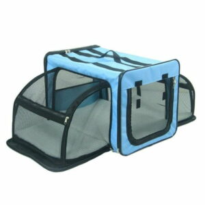 Capacious Dual Expandable Wire Dog Crate Blue - Extra Large