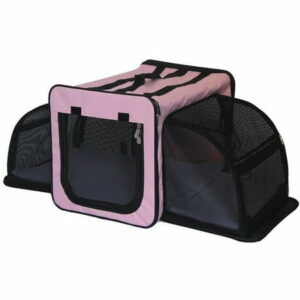 Capacious Dual Expandable Wire Dog Crate Pink - Large