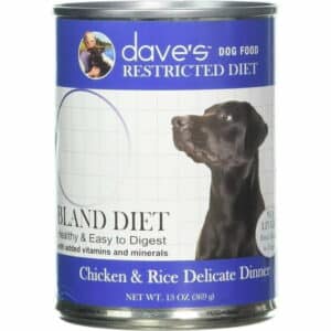 Chicken and Rice Dog Food - Restricted Bland Diet Canned Dog Food for Sensitive Stomachs - 13 Ounce Cans Case of 12