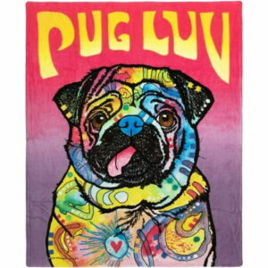Colorful Pug Fleece Blanket For Bed 50 X 60 Dean Russo Pug Fleece Throw Blanket For Women Men And Kids - Super Soft Plush Cute Dog Blanket Throw Plush Blanket For Dog Lovers