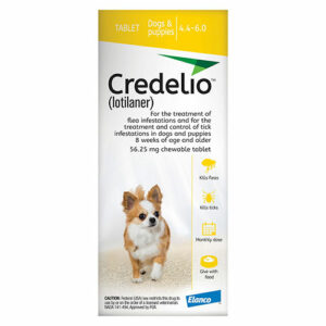 Credelio For Dogs 4.4 To 06 Lbs (56.25 Mg) Yellow 6 Doses