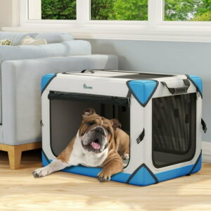 Dextrus Portable Dog Crate with 4 Doors Sturdy Mesh Windows Collapsible Design Ideal for Indoor and Outdoor Use Travel-Friendly Dog Kennel (26 L x 18 W x 18 H)