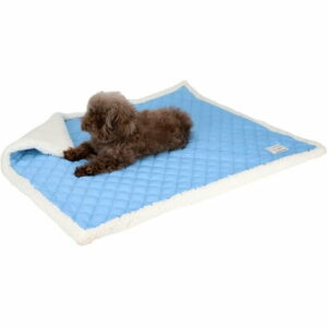 Dog Blanket for Floor Dog Dog Mat Dog Bed Mat for Floor Dog Bed Cooling Mat Warming Mat Ultra Soft Pet Bed Reversible (Cool & Warm) Dog Bed Pad with Machine Washable Blue M