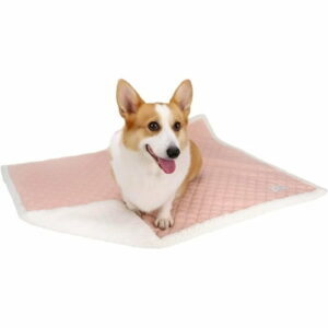 Dog Blanket for Floor Dog Dog Mat Dog Bed Mat for Floor Dog Bed Cooling Mat Warming Mat Ultra Soft Pet Bed Reversible (Cool & Warm) Dog Bed Pad with Machine Washable Pink (M)