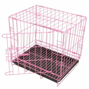 Dog Kennel Cage Indoor Crate Fold Pink Travel Baby