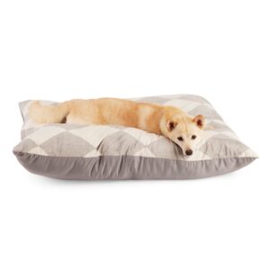 EveryYay Essentials Pillow Dog Bed, 38" L X 30" W X 6" H, Harlequin Gray, Large, Gray