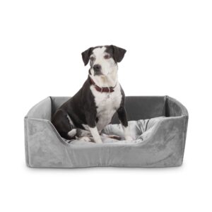 EveryYay Grey Snooze Fest Cuddler Box Dog Bed, 24" L X 32" W, Medium, Gray