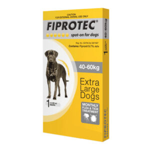 Fiprotec Spot-On For Extra Large Dogs 88 - 132lbs (Yellow) 12 Pack