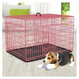 Foldable Dog Crate Wire Metal Dog Cage Medium 36-Inch