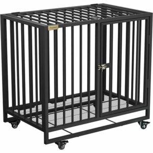 Furpezoo Dog Crate Heavy Duty Strong Steel Dog Cage Medium Dog Kennel with 4 Wheels