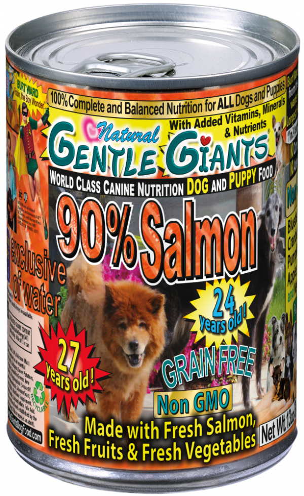 Gentle Giants Non-GMO Grain Free Salmon Dog & Puppy Can Food - 6 oz, case of 24