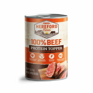 HEREFORD FARMS 100% Beef Wet Dog Food in Bone-Broth Protein and Collagen Supplement All-Natural Mixer & Topper with Gravy for kibble- 11oz. (12 cans)