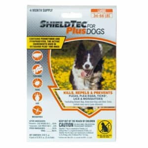 JSC ShieldTech Plus For Dogs Kills Fleas Ticks Mosquito Lice Powerful Long Lasting Prevention Outdoor Non Irritating Safe Puppies Topical Formula Best of all Prepared Adventure Waterproof Pack of 1