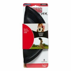 KONG Extreme Durable Rubber Flyer Dog Toy Black