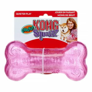 KONG Squeezz Crackle Bone Dog Toy Assorted Large
