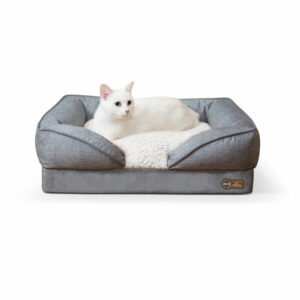 K&H Pet Products Pillow-Top Classy Orthopedic Lounger Sofa Dog Bed, 18" L X 24" W, Gray, Small, Gray