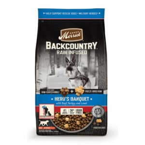Merrick Merrick Backcountry Grain Free Dry Adult Dog Food, Kibble With Freeze Dried Raw Pieces, HeroS Banquet Recipe | 20 lb