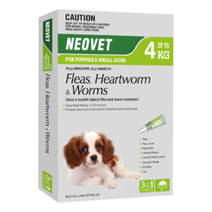 Neovet Spot-On For Puppies And Small Dogs Upto 8.8lbs (Green) 3 Pipettes