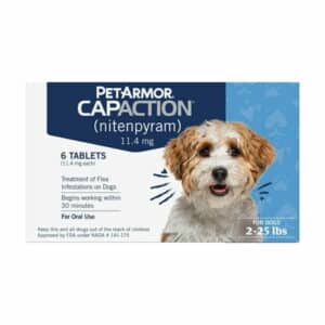 PETARMOR CAPACTION Fast-Acting Oral Flea Treatment for Small Dogs (2-25 lbs) 6 Doses 11.4 mg