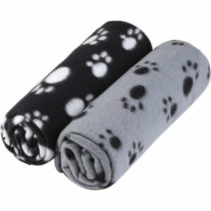 Pack of 2 Cute Paw Print Blanket Puppy Dog Blanket Pet Blankets Small Animals