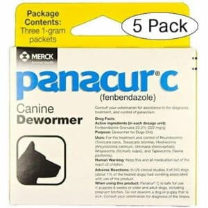 Panacur C Canine Dewormer Dogs 1 (3 Packets) Gram Each Packet Treats 10 lbs (Fivе Расk Yellow)