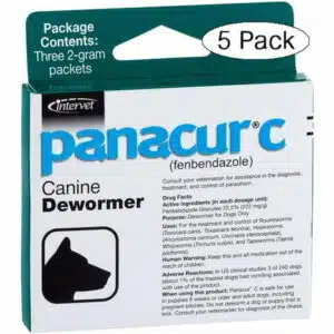 Panacur C Canine Dewormer Dogs 2 Gram Each Packet Treats 20 lbs (3 Packets) (Fivе Расk)