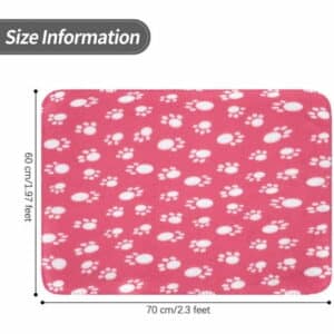 Pet Blankets with Paw Print Soft and Warm Pet Blankets Washable and Fluffy Double Plush Puppy Dog Blanket for Small Animals (60 x 70 cm)