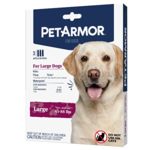 PetArmor Flea & Tick Squeeze for Dogs 45 to 88 lbs, Pack of 3, .75 IN