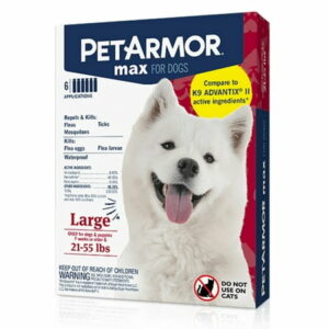 PetArmor Max Flea Tick and Mosquito Prevention for Large Dogs (21 to 55 Pounds) Topical Dog Flea Treatment Repels and Kills 6 Month Supply