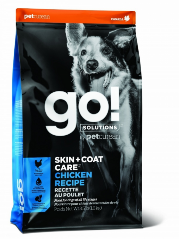 Petcurean Go! Solutions Skin + Coat Care Chicken Recipe Dry Dog Food - 22 lb Bag