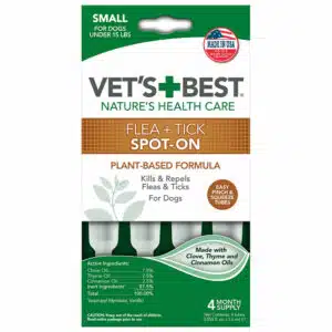 Vets Best Vet's Best Flea & Tick Spot On Topical Treatment & Repellent For Medium Sized Dogs - 4 Month Supply | 1 M