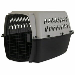 Vibrant Life Pet Kennel Small/Medium 28 Dog Crate Plastic Travel Pet Carrier for Pets 20-30 lb Grey
