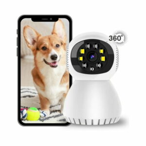 Waggle Smart Wi-Fi Pet Camera - 360º View High Definition LED Lights for Night Vision Two-Way Sound - Indoor Remote Monitor.