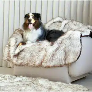 Waterproof Dog Blanket Plush Throw for Sleeping Whelping and Comfort 80x60 White