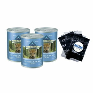 Wilderness High Protein Turkey and Chicken Wet Dog Food for Puppies Grain-Free - 3 pack - 12.5 oz per pack - plus 3 My Outlet Mall Resealable Storage Pouches