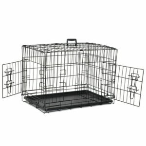 ZENY 30 Metal Dog Crate Double Door Pet Cage Foldable Dog Cage