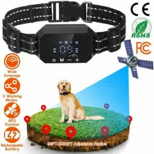 iMounTEK 2 in 1 Wireless Dog Fence GPS Dog Collar with Adjustable 98-3280FT Radius IPX6 Waterproof for Medium Large Dogs Black