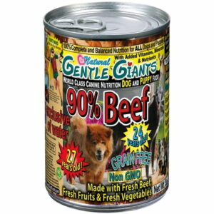 (12 Pack) Gentle Giants Canine Nutrition 90% Beef Grain-Free Wet Dog Food 13 oz