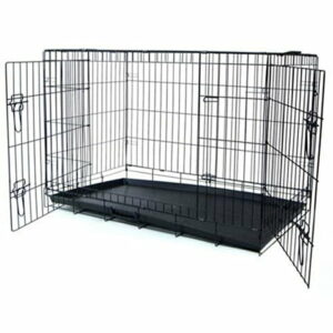 24-Inch 2-Door Heavy Duty Dog Crate Black