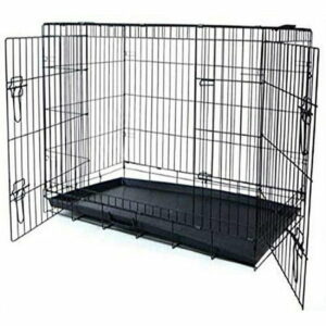 42-Inch 2-Door Heavy Duty Dog Crate Black