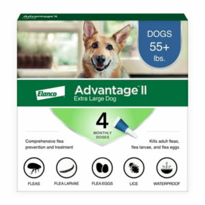 Advantage II Vet-Recommended Flea Prevention for XL Dogs 55 lbs+ 4-Monthly Treatments