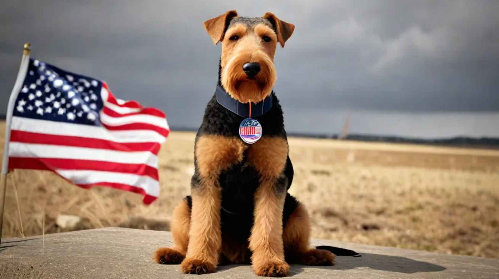 Airedale Terrier is serving in military